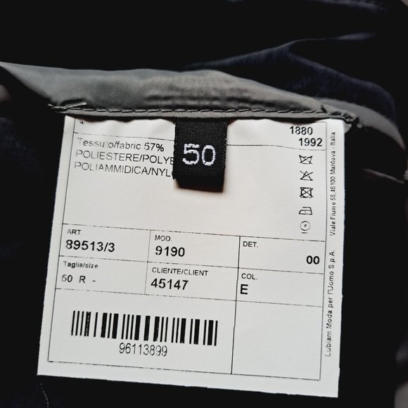 NEW Luigi Bianchi Mantova Navy Quilted Padded Jacket with Tricot Sleeves 50R / M - Picture 14 of 16